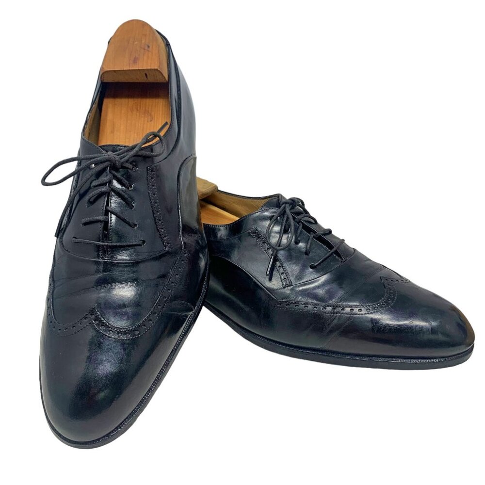 Bally‎ Marcel Black Leather Wingtip Blind Brogue Oxford